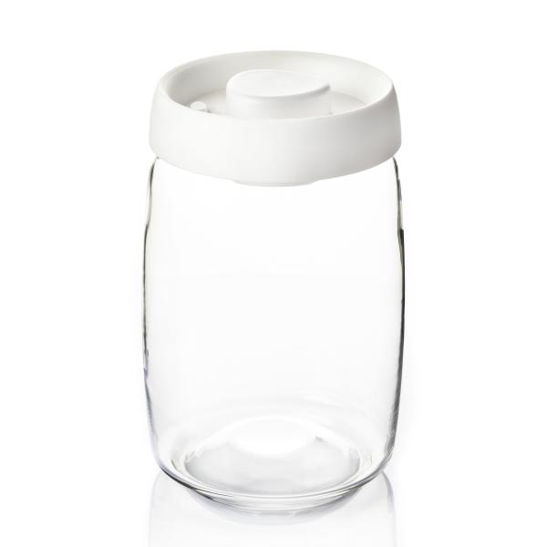 Wholesale Vacuum Jar Food Storage Canister Transparent Borosilicate Glass With Color Lid