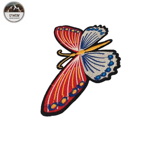 Butterfly Iron On Embroidered Patches Stick On Style With Merrowed / Heat Cut Border