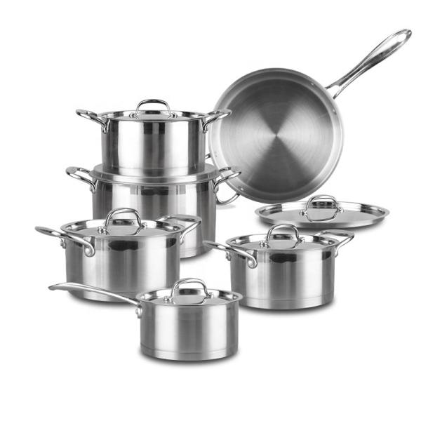 High Quality 304 Stainless Steel Ware 12pcs Cookware Set Cooking Food Pot