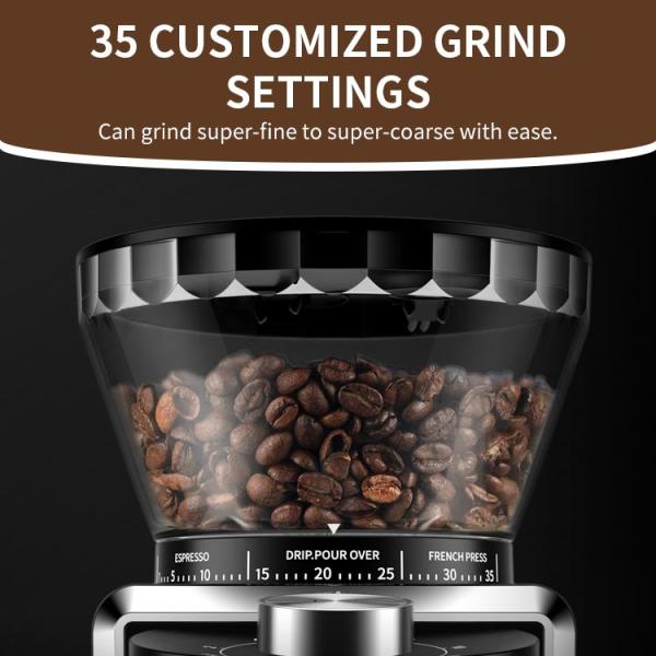 Adjustable SHARDOR Anti Static Burr Coffee Grinder 2-12 Cup Bean Electric