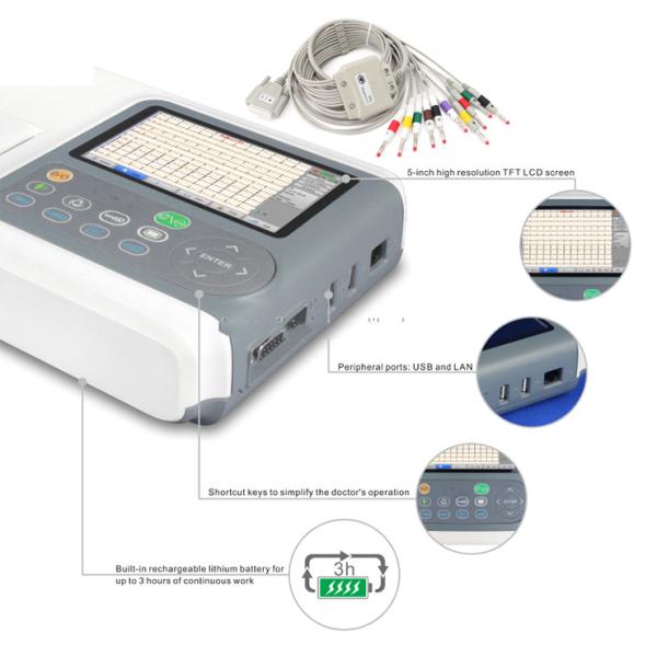 Monophasic Medical Supplies Manufacturers Veterinary Human Ecg Machines 3/6/12 Channels