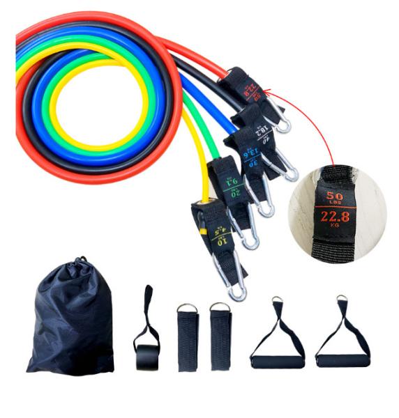 Weight Clearly Marked Resistance Band Kit 5 Fitness Workout Bands Stackable Up To 150 Lbs