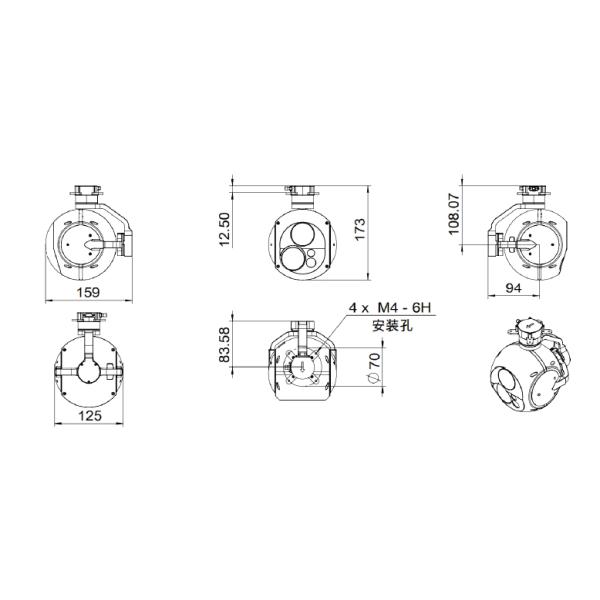 Weight ≤960g Electro Optical Zoom Pod Visible Laser Thermal Imaging Camera On Drone
