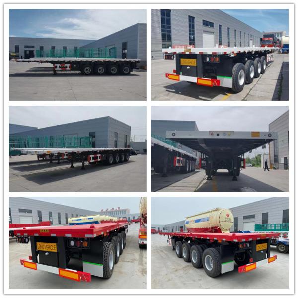 40 FT 3 Axles Container Semi Trailer Flatbed Trailer with Jost Two Speed Support Leg