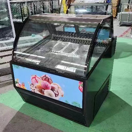 Commercial Stainless Steel Multi-Pan Gelato Display Freezer with Adjustable Thermostat and Danfoss Compressor