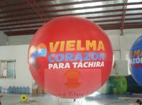 Grande explosão de encerado que anuncia o logotipo feito sob encomenda dos balões do hélio