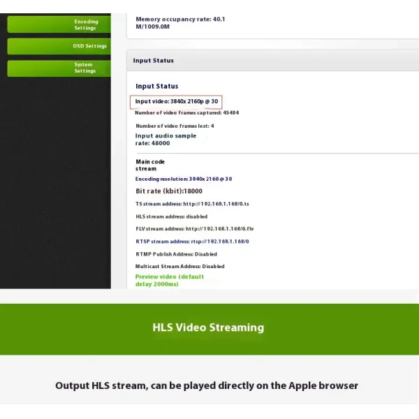 4K HDMI Ultra HD Live Video Encoder For High Definition Live Streaming