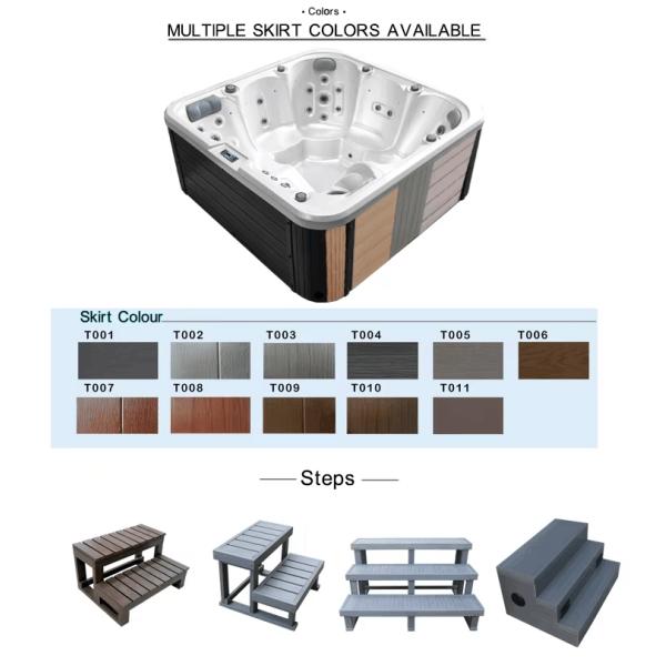 Jacuzzi Outdoor Spa Tub With Hydrotherapy Whirlpool Hot Tub For 5 Person Luxury Massage For Villa Use