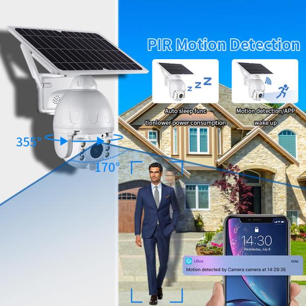 Аудио камера фары 4G WiFi солнечная с обнаружением движения AI