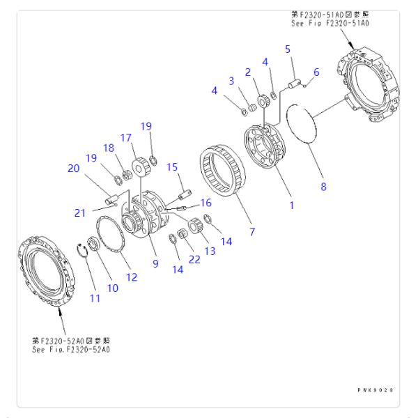 421-15-19411 4211519411 Bearing Excavator Bearing Fitting For KOMATSU D61E D61EX D61PX