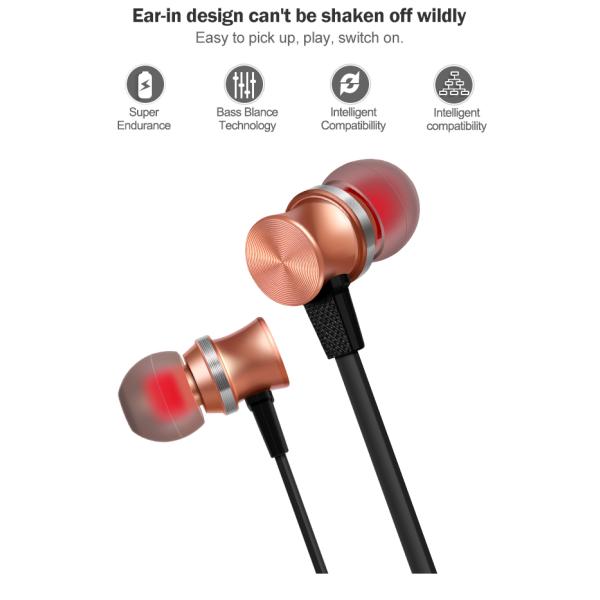 Winding Preventing 8h Wireless Neckband Earbuds With Silicon Holder