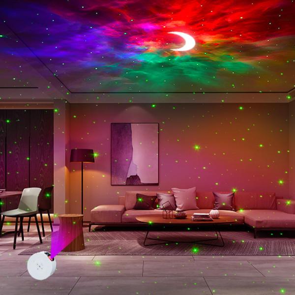 Remote Timer Moon Star Projector RGB LED Light For Home Theater