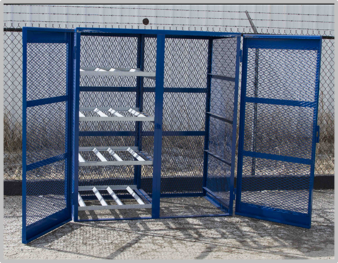 Industrial Gas Cylinder Storage Of Propane Gas Cylinders Black / Yellow / White Color