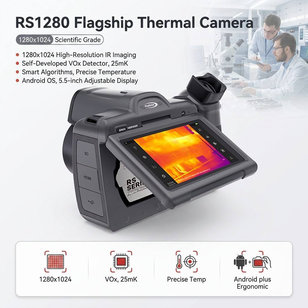 Supplier 1280x1024 Flagship Thermal Camera 25mK VOx Android OS for Scientific Research Intelligent Algorithm CE FCC MSS-R-RS1280
