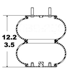 Double type compliqué airbag en caoutchouc du ressort de suspension de soufflets 2B9-250 Goodyear