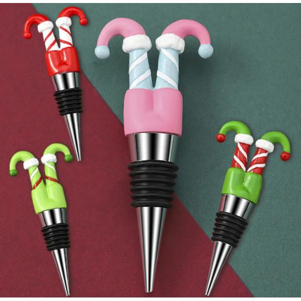 Cadeau promotionnel de Noël Bouchon à vin Pour la fête Bouchon à vin Or Argent