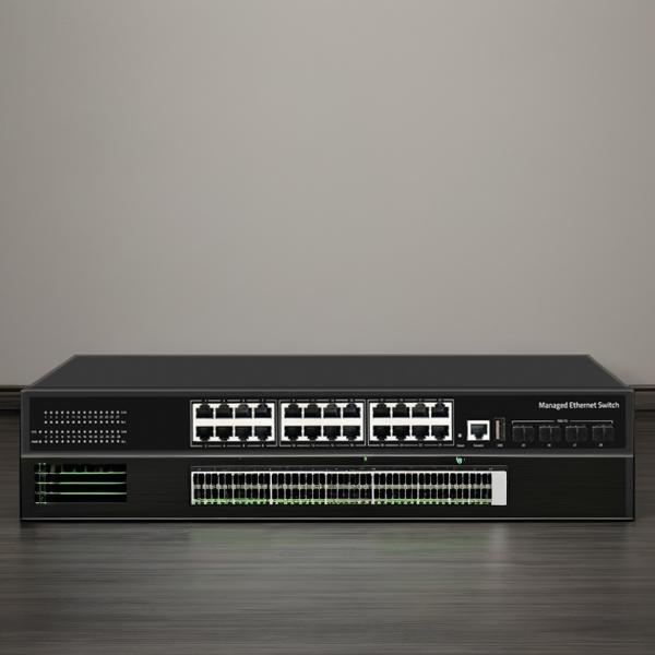 Taux de transmission 10/100/1000Mbps 28 Port Switch SG3000-RX-24N4X avec capacité et fonctionnalités gérées par L3 ZX-SWTG3424S