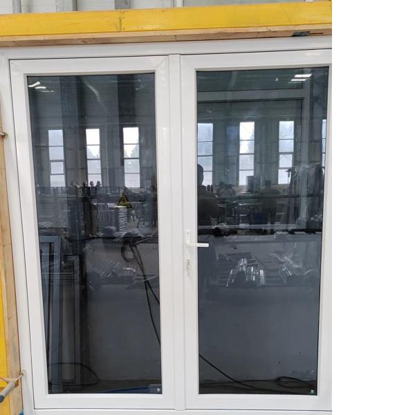 Windproof Double Double Hinged Glass Doors PVC Impact Resistant Glass Door ODM
