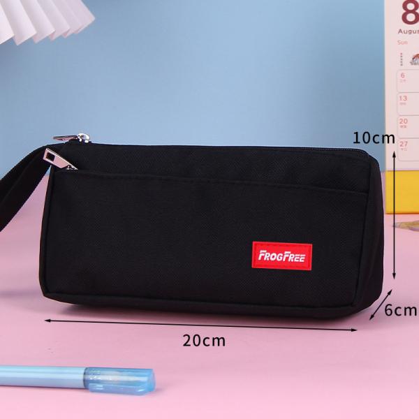 Creative Large Capacity Pencil Case in Colorful Solid Canvas for School Supplies
