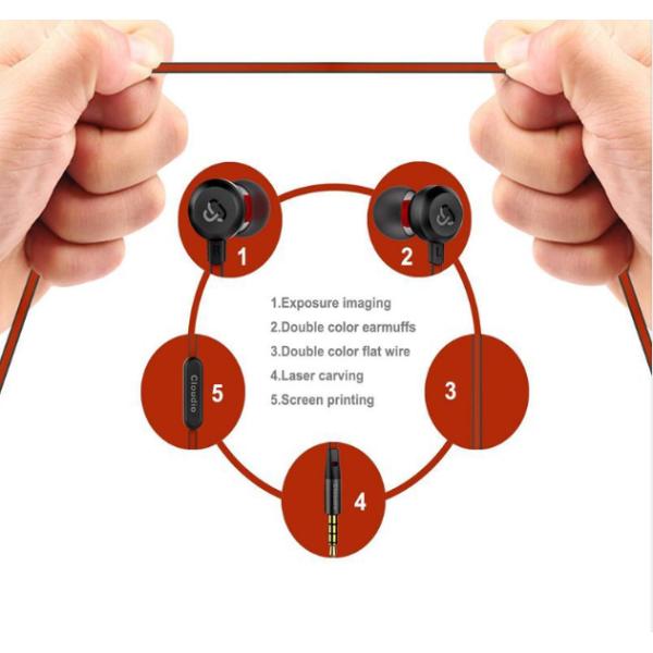 Metal Microphone Copper Ring Speaker In Ear Wired Earphones Headphone