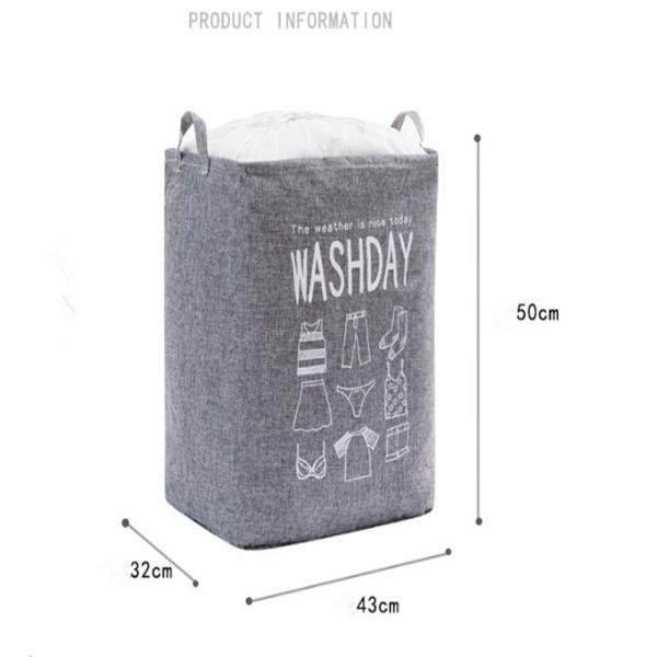 OEM Cotton Linen Foldable Laundry Basket Quilt Storage Bag