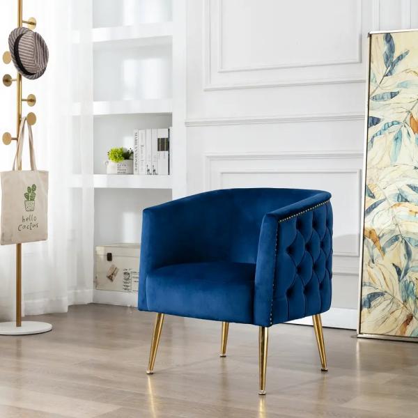 Anti Abrasion Velvet Dinning Chair , Multifunctional Office Single Seater Sofa