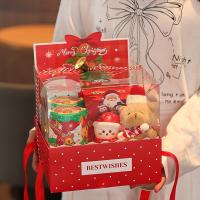 Christmas Gift Box With Clear Lid Portable Treat Box For Apples Cookies Candies Festive Party Favor Packaging