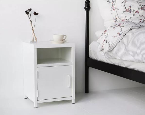Bedroom Steel Night Stand Cabinet Home Furniture Storage Bedside Cabinet