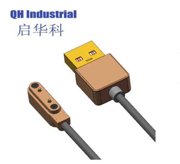 2Pin 7.60mmIso & Rohs Reached Ethernet Double End Spring Loaded Pin Magnetic Pogo Pin To Usb