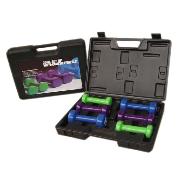 Eco-freiendly Colorful weight lifting Neoprene PVC Vinyl Dipping Dumbbell With Carry Box