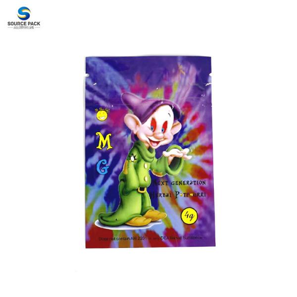 Soft Touch Smell Proof 3.5g Mylar Custom Weed Pack With Zipper