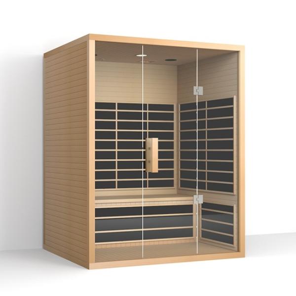 Family 3 Person Red Cedar Far Infrared Sauna With 8mm Tempered Glass Door