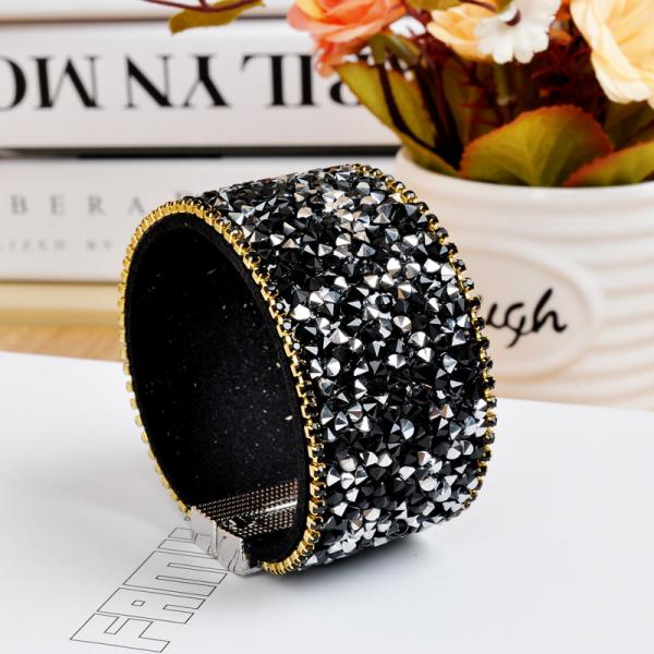 PU leather creative personality DIY beads wide magnet clasp bracelet Bangle Bracelet
