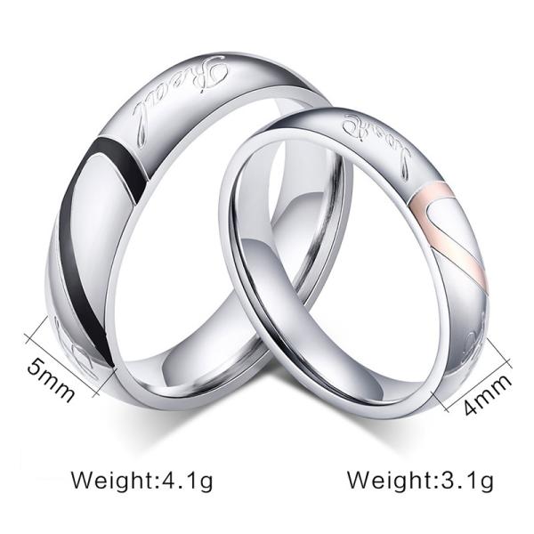 Stainless Steel Wedding ring, Couple Ring with silver color , Simple Design Ring