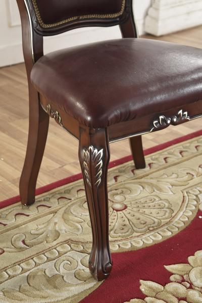 luxury dark color French style wood dining chair furniture