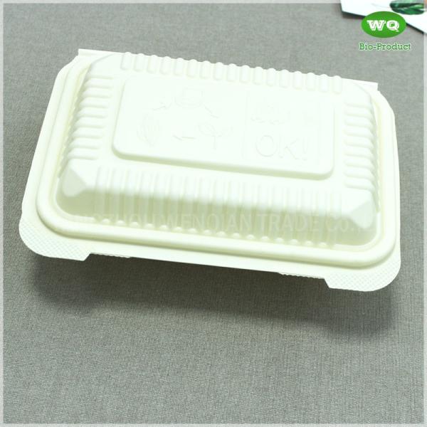 7x5 Inch Biodegradable Bioplastic Hinged food boxes,natural plants eco-friendly material Compostable Food Containers