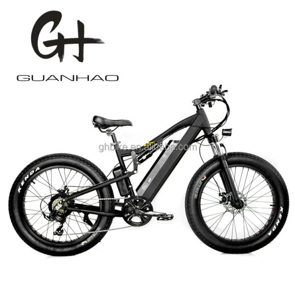 26*2.2 Kenda Tire 48V 17AH Full Suspension Electric Mountain Bike 1000W BaFang Motor