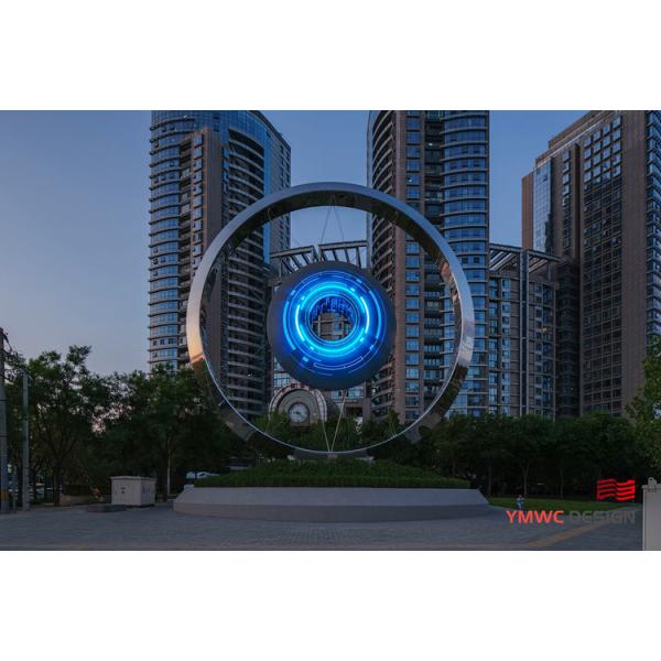 Stainless Steel Large Photoelectric Interactive Device for City Park Sculpture Square