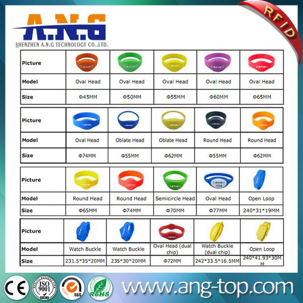 Yellow Flexible Rfid Silicone Bracelet Comfortable With 10 Years Endurance