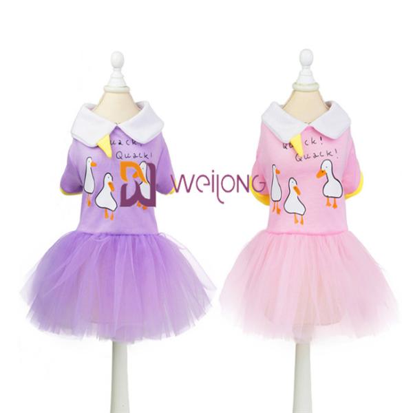 Сладкой одежда покрашенная конфетой собаки партии платья любимца CVC Джерси 180G с Sparkly юбкой Тюль