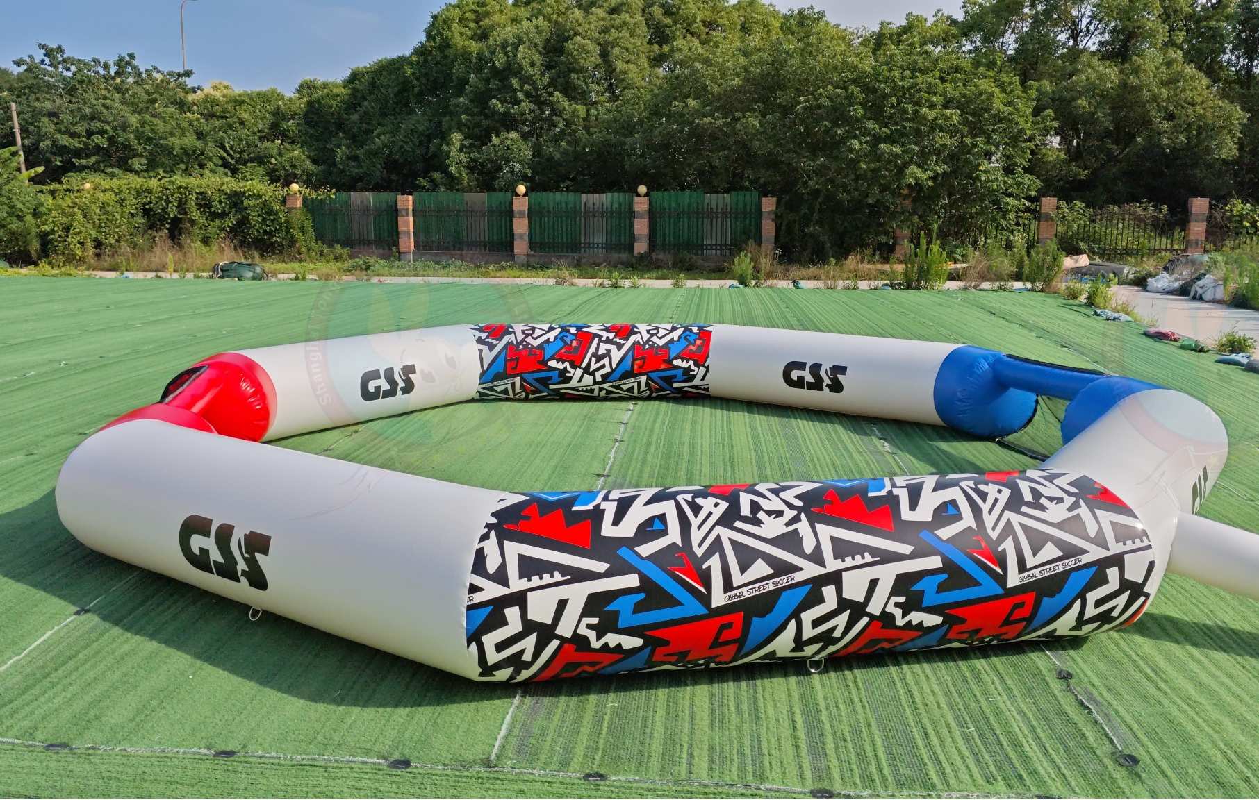 Custom Inflatable Soccer Field Portable Football Arena With Enclosed Boundary Goal Sections Logo Printing School Club Training Event Sports Game Layout
