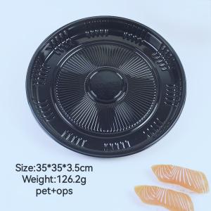 Customized Logo Circular Fruit Plate Food Circular Plastic Disposable Sushi