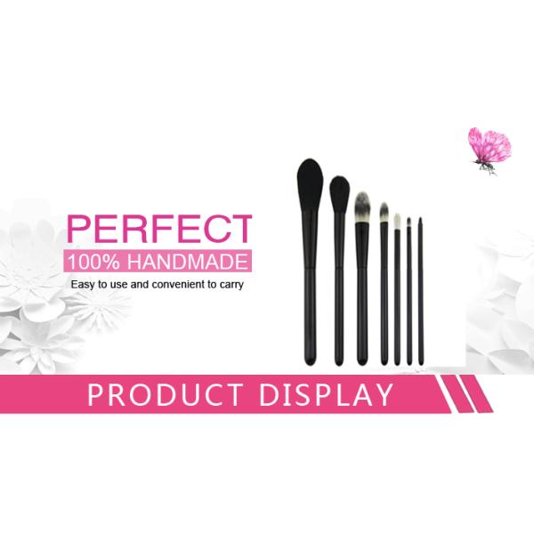 Smoky Brush Wooden Handle Travel Makeup Brush Set 7 pcs White Nylon Hair