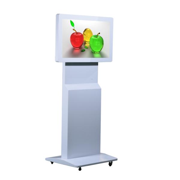 Вращая киоск компьютера экрана касания металла белый, движимость катит киоск обслуживания собственной личности