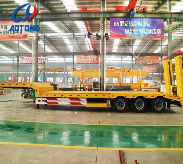 4 Axle Extendable Low Bed Trailer with 90 /50 King Pin and Heavy Duty Landing Gear
