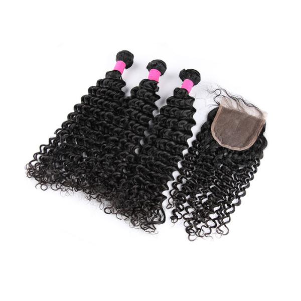 Deep Curly 5A Virgin Brazilian Long Hair Extensions For Woman