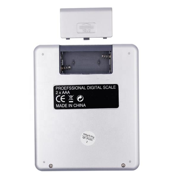 Báscula electrónica digital de 500 g de capacidad para cocina y joyería con báscula transportadora y 2 bandejas. Soporte OEM ODM.