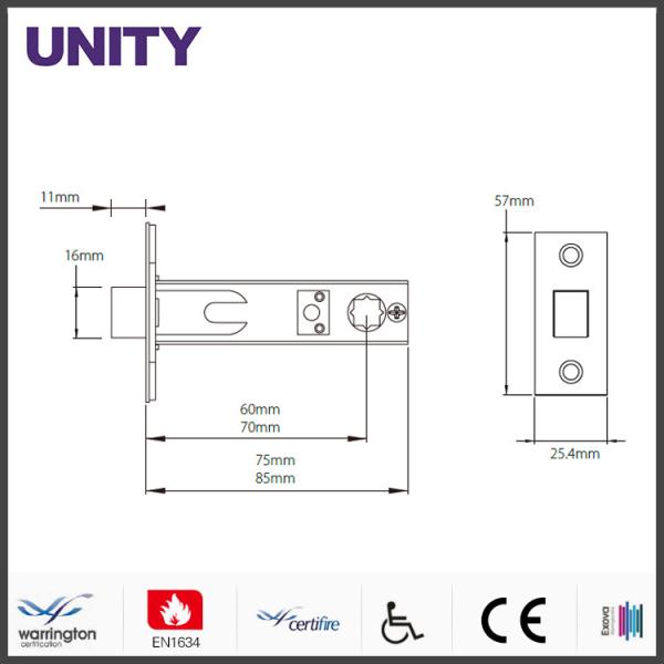 Fire Test Mortice Door Lock Anti Thrust Nightlatch CE Marking Satin Stainless Steel
