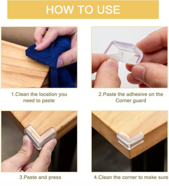 Baby Proofing L Shape Safety Corner Guards For Tables Clear Corner Protectors