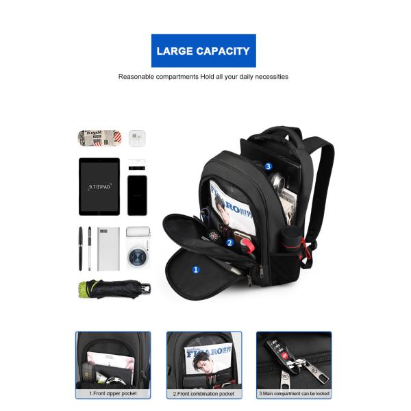 15.6 Inch Usb Durable Travel Laptop Backpack Shockproof
